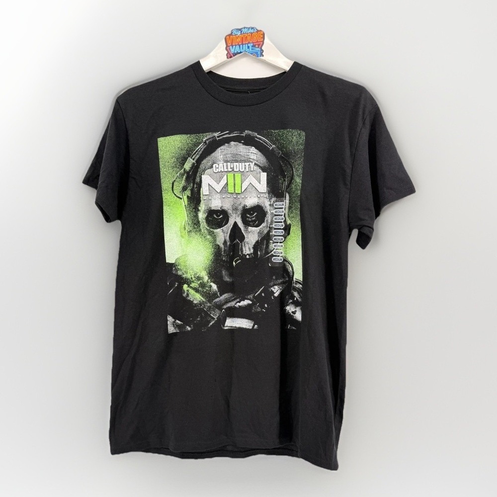 Call of Duty Modern Warfare II Ghost T Shirt Medium Task Force 141 Black NWT